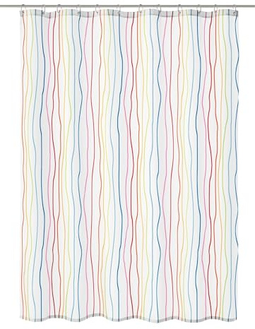 Kleine Wolke Duschvorhang Textil Jolie Multicolor 180 x 200 cm | OEKO-TEX zertifiziert, wasserabweisend, verstärkte Ösen, mit Beschwerungsband, weiches Textilgewebe, maschinenwaschbar
