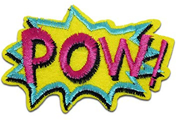 Catch the Patch POW! Comic Kinder - (Größe: 5,2 x 7,3 cm) Aufnäher, Bügelbilder, Aufbügler, Applikationen, Patches, Sticker zum Aufbügeln oder Aufnähen – für Kleidung, Taschen, Jacken