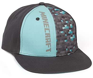 Minecraft Casquette pour garçons | Cadeaux de Joueur de Baseball pour garçons, Adolescents, Enfants, Gris, S