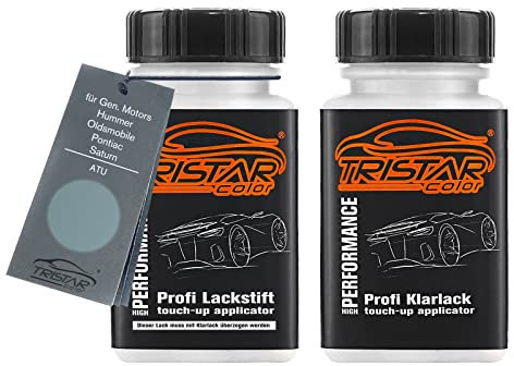TRISTARcolor Autolack Lackstift Set für Gen. Motors/Hummer/Oldsmobile/Pontiac/Saturn ATU Iceberg Perl/Eisberg Blau Perl Basislack Klarlack je 50ml