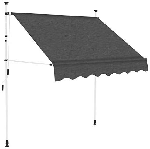 tidyard Markise Einziehbar Manuell Sonnenschutz, UV-best?ndig und h?henverstellbar, 150 cm, für Fenster Terrasse Balkon Garten, Anthrazitgrau