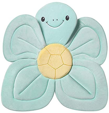 Nuby - Cuscino da bagno a forma di tartaruga per bambini - Morbido cuscino da bagno - Per vasca da bagno o lavandino - Con imbottitura pieghevole - Blu - 0-6 mesi
