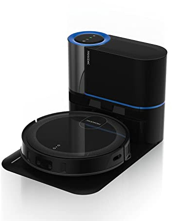 Proscenic Floobot X1 Robot Aspirapolvere Lavapavimenti, Aspirazione 3000Pa con Svuotamento Automatico, Lavaggio con Vibrante, Controllo Smart APP & Alexa per Peli Animali/Capelli/Polvere