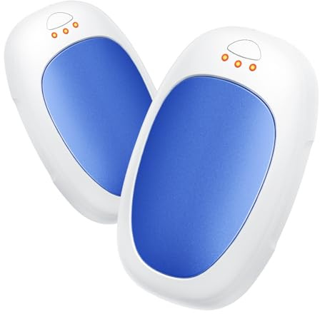 Jonwall Hand Warmers Rechargeable 2 Pack, Electric Hand Warmer Reusable Portable USB Pocket Warmer, 3 Levels Heating Battery Powered Hand Heater for Camping Hunting Golf, Warm Gift for Women Men Blue