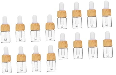 FRCOLOR 16stücke Nachfüllbare Pipettenflaschen Holzmaserung Tragbare Reiseflaschen Für Ätherische Öle -mischungen Und Kosmetikprodukte