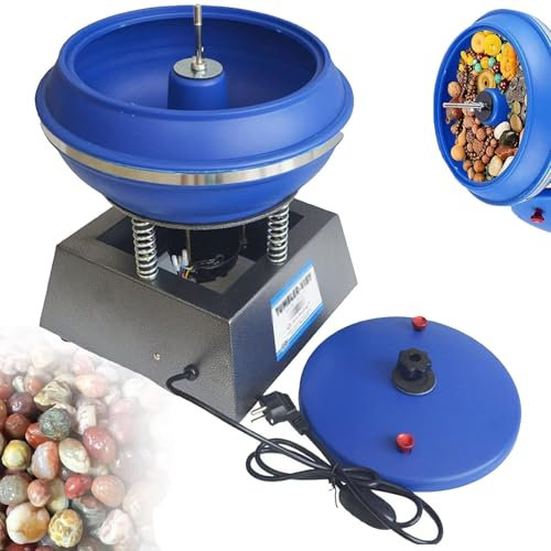 ylpddmm Lucidatrice a Vibrazione con Bicchiere da 6.2L,Lucidatrice per Gioielli Metalli Buratto Rotativo Machine polissage Vibration,lucidatrice per Piccole Parti Metalliche di Gioielli