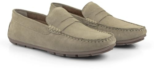 Silver Street London Bari Premium Suede Driving Loafers Shoes for Men Extra Padded Breathable Mens Casual Shoes Comfortable Moccasins Slip On Men Flats, Taupe, UK 10