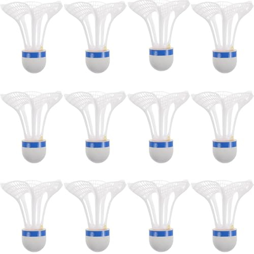 ZPSCXQ Shuttlecocks Badminton, 12 Pack White Wind-Resistant Shuttlecocks for Outdoor and Indoor Training, Feather Shuttlecocks for Casual and Professional Use