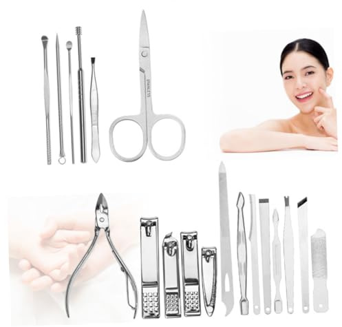 NOLITOY Professionelles Maniküre Werkzeug Satz mit Nagelhautzange und Nagelhautschneider aus Edelstahl Glattes Mechanismus Design für Badezimmer und Zuhause