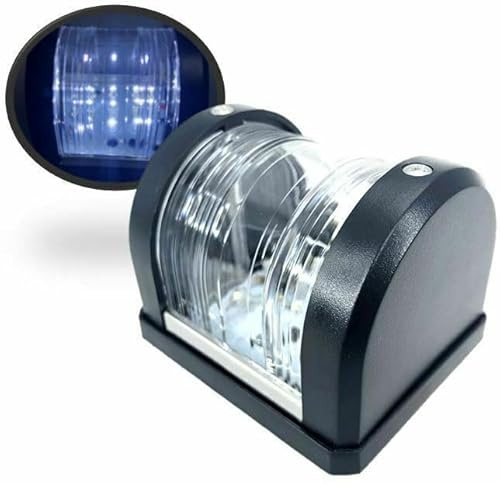 Pactrade Marine Boat Pontoon LED Navigation Light Black ABS Plastic Housing Boats Up to 12M Waterproof IP:66 Surface Mount 2NM (Masthead)