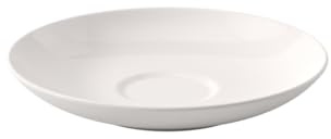 Villeroy & Boch 10-4153-1310 For Me Kaffee-Untertasse, 14 cm, Porzellan im puristischen weißen Design