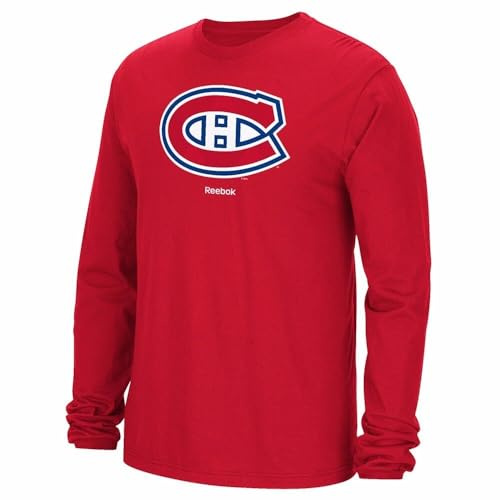 Reebok NHL Herren Jersey Crest Long Sleeve Tee, Herren, rot, Small