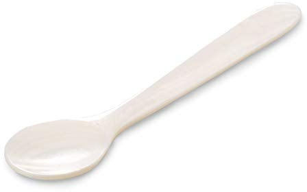 Löffel aus Perlmutt (Süßwassermuschel) ca. 12 cm - Naturprodukt - hochwertiger kleiner heller Eierlöffel oder Kavierlöffel - auch für Marmelade, Konfitüre, Eis oder Dips