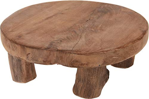 Alzata in Legno Teak con Piedini 20x7cm sottopiatto