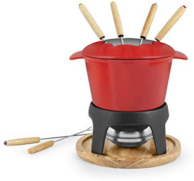 H&H Servizio Fonduta Ghisa, 11 Pezzi, Rosso