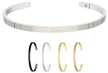 Max Palmer | Infinity Armband/Armreif mit Spruch Gravur UNENDLICHKEITSZEICHEN [01.] - Silber