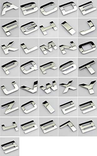 NEWLOPO Selbstklebende 3D-Metall-Buchstaben, Zahlen, Schilder, Emblem, Abzeichen, Aufkleber, Aufkleber (C) | Selbstklebende Metall-Buchstaben, Zahlen, wetter-, korrosions- und lichtbeständig, für Autotür, Salon und Geschäft