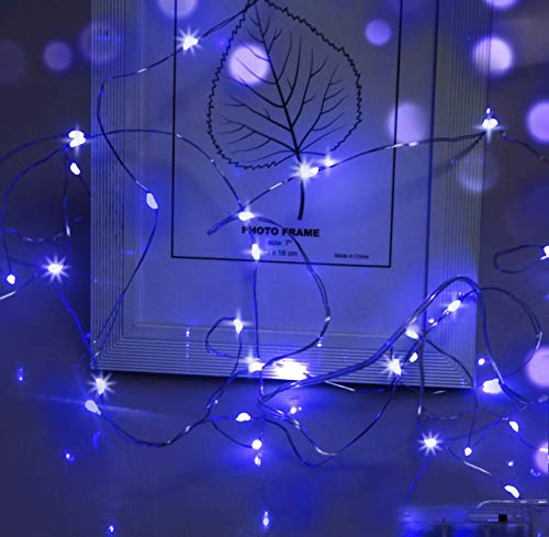 Cshare LED Lichterkette, 3m Draht Micro 30 LEDs, AA Batterie Betrieb für Party, Garten, Weihnachten, Halloween, Hochzeit, Beleuchtung, Zimmer (Blau)