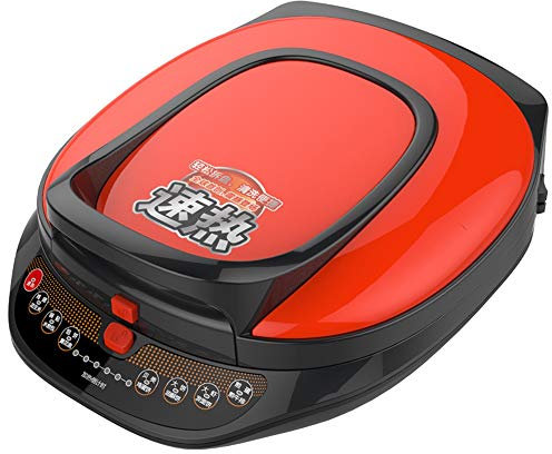 Xyanzi Red Eléctrica for Hornear Pan, 1200w Plegable Inteligente Pancake sartén, Hogar de Doble Cara de Calentar cafetera eléctrica Crepe, Desmontable y fácil de Limpiar