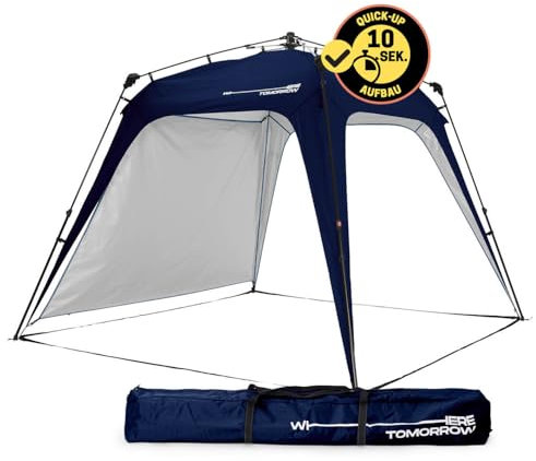 Lumaland Outdoor Gazebo 2.5 x 2.5 m | Waterproof & UV Protection | Garden Tent Incl. 1 x Side Panel & Bag & Pegs | Heavy Duty Camping & Party Tent | Quick Assembly [Navy Blue]