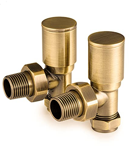 Robinets de radiateur en or - Robinets de radiateur en laiton antique, Robinets de radiateur en cuivre | Sèche-serviettes en or, Robinet de radiateur en or et sèche-serviettes en laiton (15mm)