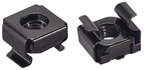 sourcing map Snap-in Cage Nuts - M5 x 0.8mm Carbon Steel Metric Nut for Server Shelve Cabinet 25pcs
