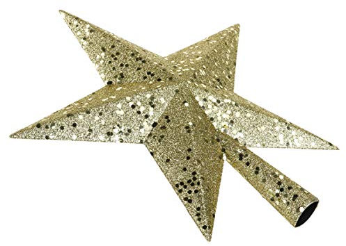 TOPBATHY Weihnachtsbaumspitze Stern Gold 11.5 cm Glitzernde Baumspitze Mit Doppelter Sternform FüR Kleine WeihnachtsbäUme Weihnachtsdeko Baumspitze Weihnachten