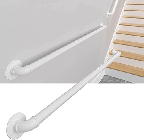 HYEYXKF White Handrail for Stairs, Bar Counter Foot Rail, Wall Mounted Handrails Railings, Stairway Railing for Indoors Outdoors Grab Rail Support Rod - Wrought Iron (Size : 4ft/120cm)