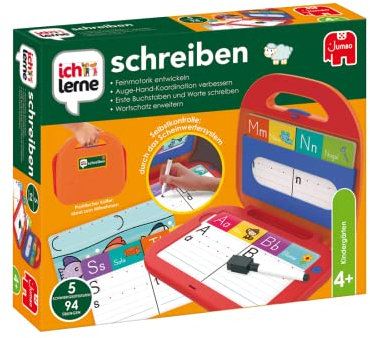 Jumbo 19890 ich lerne schreiben Lernspiel, für Kinder, ab 4 Jahren, Mehrfarbig
