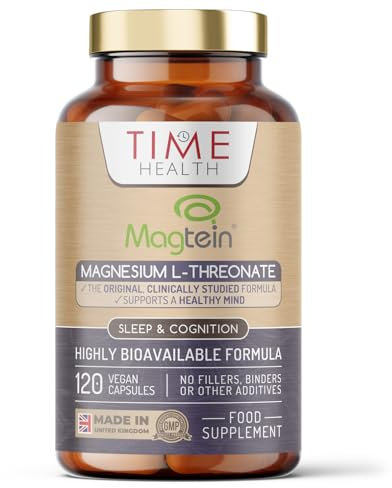 Magtein® Magnesium – 120 Capsules – High Strength 2100mg – Pullulan Capsules – UK Made to GMP & HACCP Standards – Zero Additives