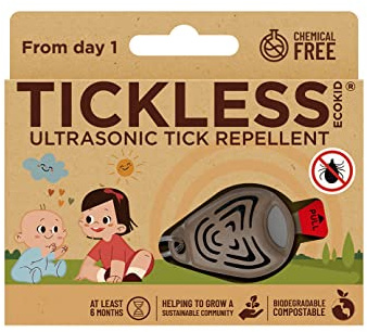 Tickless EcoKid - Répulsif naturel ultrasonique contre les tiques et les puces sans produits chimiques pour enfants - Marron