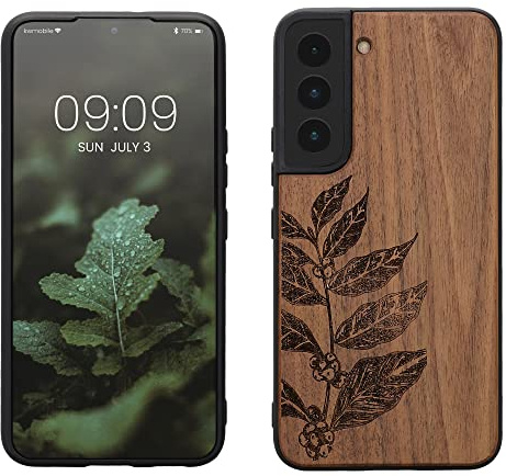 kwmobile Housse Compatible avec Samsung Galaxy S22 Coque - Étui de Protection Rigide Antichoc avec Cadre en TPU - Brun foncé