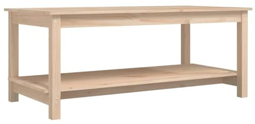 vidaXL Couchtisch Beistelltisch Wohnzimmertisch Sofatisch Teetisch Kaffeetisch Tisch Wohnzimmer Holztisch 110x55x45cm Massivholz Kiefer