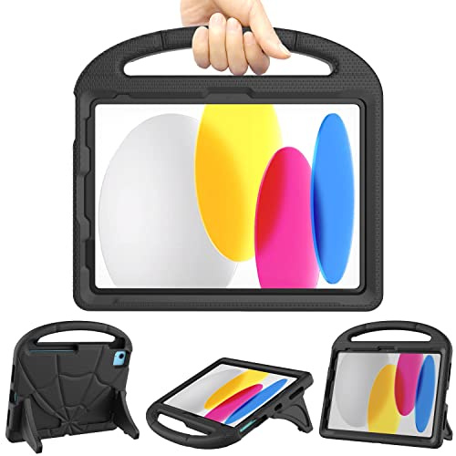 Kids Case for iPad A16 11th Gen 2025/iPad 10th Gen 2022, iPad Air 6/5/4th Gen, TrendGate Shockproof 10.9''/11'' Case with Handle Stand and Pencil Holder for iPad 11/10/Air 6/Air 5/Air 4/Pro 11- Black