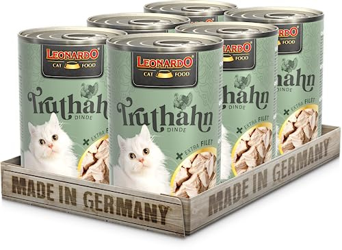 LEONARDO Truthahn + extra Filet | (6 x 400g) Truthahn + extra Truthahnfilet | Nassfutter mit extra Filet | Getreidefrei mit extra hohem Fleischanteil