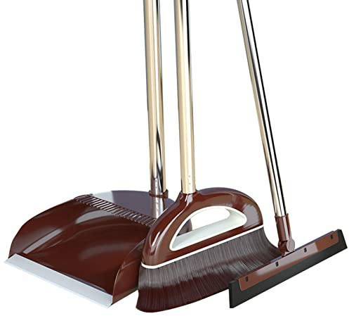 Yusheng Dustpan And Brush Set, Broom And Dust Pans Long Handled, Household Dust Pan Combo, With Handle For Indoor Outdoor Household Cleaning And Sweeping