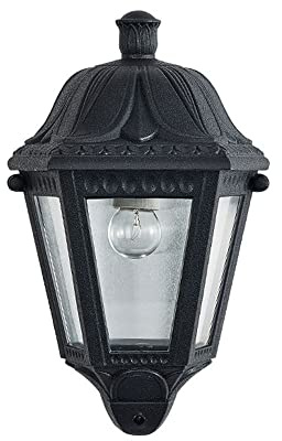 SHUANGZ Outdoor LED Wall Lights Creative Hexagonal Half Wall Lantern Wall Sconce As Porch Lighting Fixture, Aluminum Housing Plus Glass, for House Doorway Garage 1-Pack