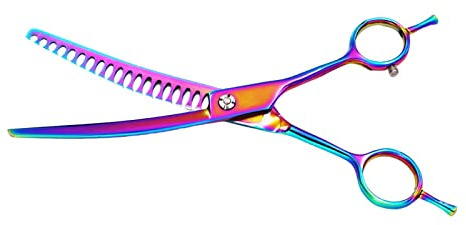 LOVIVER Forbice per toelettatura per Cani Cesoie Curve Chunker Pet Grooming Assottigliamento Cesoia Strumento per Tagliare i Capelli per Tagliare i peli di, 6,5 Pollici