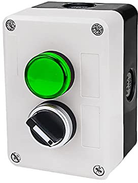 NEYENS NUOVO 2 fori start stop autosigillante impermeabile pulsante interruttore 220V con indicatore luminoso industria elettrica stop switc (colore : verde luce manopola)