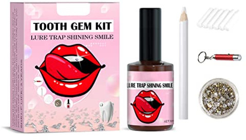 Zahn-Kit Srliya 11 * 8 * 4 Zahnstein-Set DIY Zahnschmuck-Set mit Kleber für Zähne Zahn-Kit für Reflektierende Zahndekoration