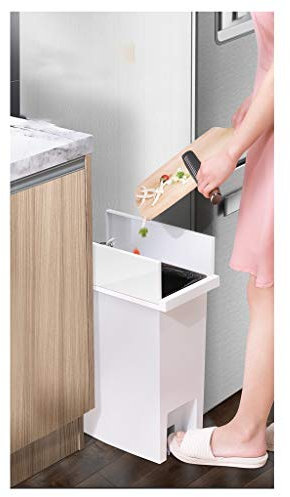 Poubelle Style pédale Poubelle Poubelles Corbeille à papier Type étroit avec couvercle 12L 20L Cuisine scellée Salon Salle de bain (20L)