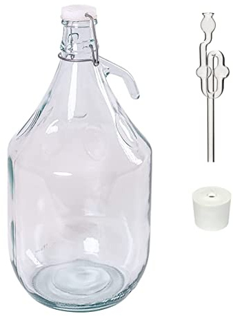 5L Bügelflaschen Weinballon Bügelverschluss Flasche + Stopfen + Gärröhrchen (1)