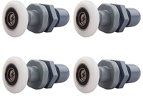 Qikuver Duschkabin rullar skjutdörr hjul reservdelar duschkabiner glasdörrrulle 4 stycken reservrullar för duschdörrar rullar duschkabiner hjul badrumstillbehör (19 mm)