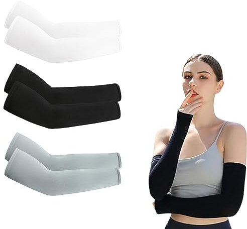 ZKSXOA 3 Paar Armsleeve,Atmungsaktive Arm Sleeve Basketball Unisex Armstulpen für Sommer,Kompressions Armlinge Sonnenschutz für Freien,Verdecken Tattoos