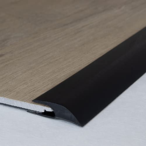 PROVISTON | Profilé de bordure et de finition | PVC | 32 x 5 x 2700 mm | Noir | Profil d'insertion | Barre de finition | Profil de sol