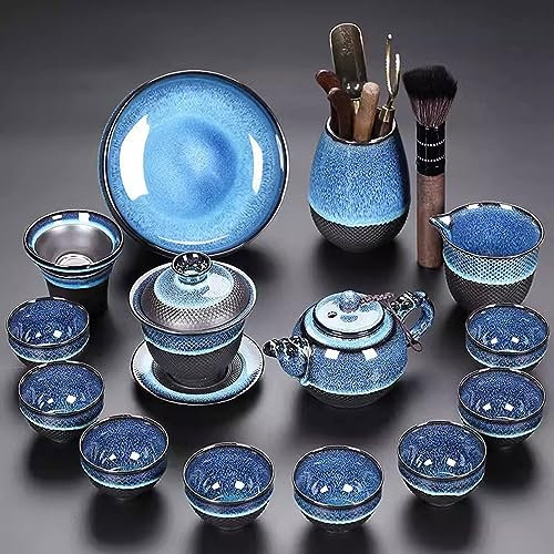 XaEjNzwDT teteras para te Tetera marroqui uego de Cafe Juego de té Jianzhan de transformación de Horno, Juego de té de Kung Fu de cerámica para el hogar(Color:F,Size:)