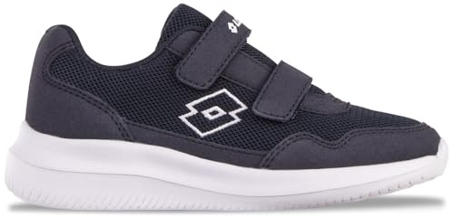 Lotto Baskets Connect VL K Unisexes pour Enfant, Bleu Marine/Blanc., 26 EU
