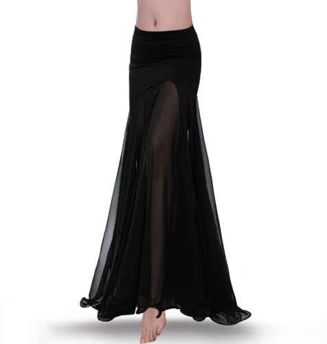ROYAL SMEELA Orientalische Bauchtanz Rock Damen Bauchtanz röcke lang Bauchtänzerin Rock für Frauen bauchtaenzer Rock für Damen Bauchtanz Chiffon Rock Bauchtanz kostüm Bauchtanz meerjungfrau Rock