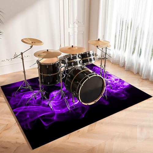 Drum Teppich Schlagzeug Teppich Schallschutzmatte Schallschutz Teppich Trommelteppiche Akustik Trommel Teppiche für Bass Drum Snare Elektronische schlagzeugteppich Instrumente Teppich 120 x 80 cm