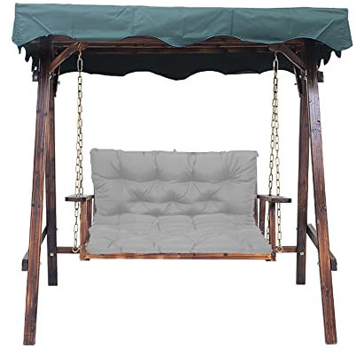 Wasserdichtes Ersatz-Bankkissen mit Rückenlehne, 2-/3-Sitzer, Gartenstühle, Bankauflagen, Outdoor, Terrasse, Möbel, Veranda, Hof, Grau, 120 x 100 x 10 cm